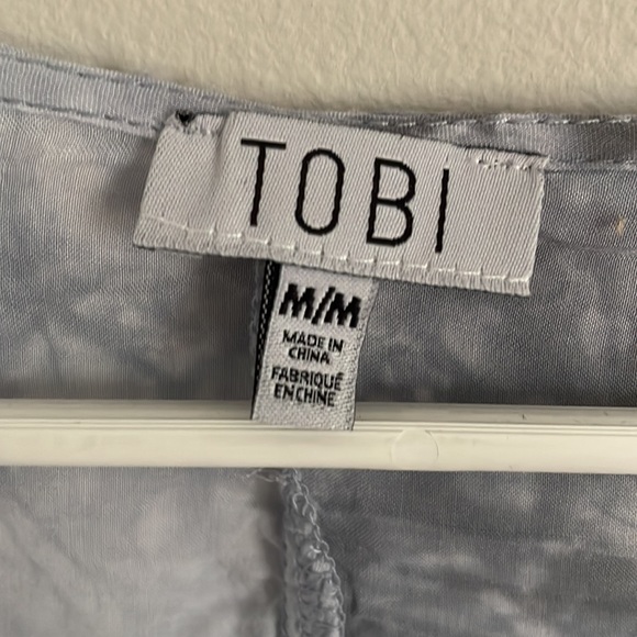 Dusty blue tie dye cropped shirt - Picture 3 of 4